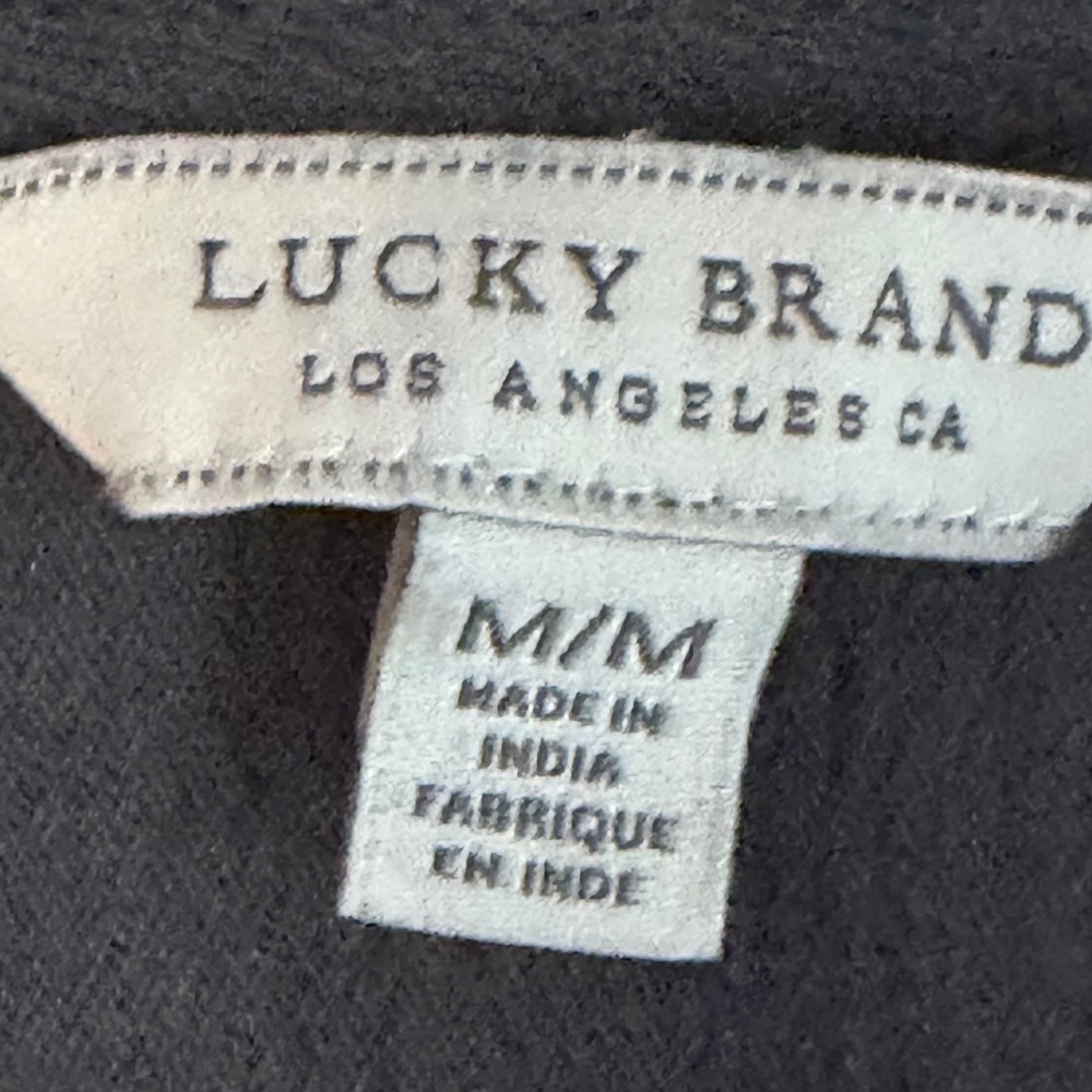 Lucky Brand Boho Embroidered Tank Top Womens M Grey Peplum Summer Festival Chic - Picture 5 of 12